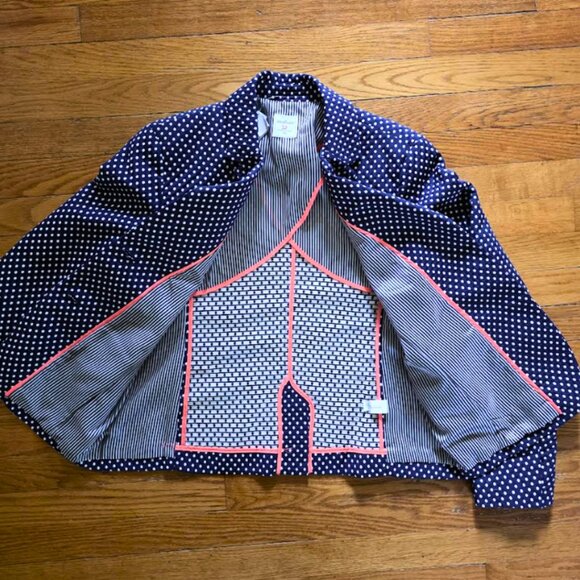 Gap Blazer | Women's Size 12 | Navy Ivory Polka Dot The Academy Preppy | NWT - Picture 5 of 6